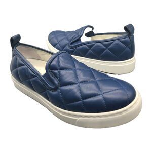 M. Gemi Slip On Sneakers navy blue leather quilted  comfort US 7/ EUR 38 Italy